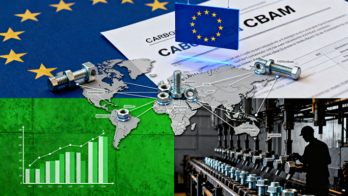 EU:s koldioxidtull träder i kraft 2026, vilket påverkar Kinas handel med fästelement